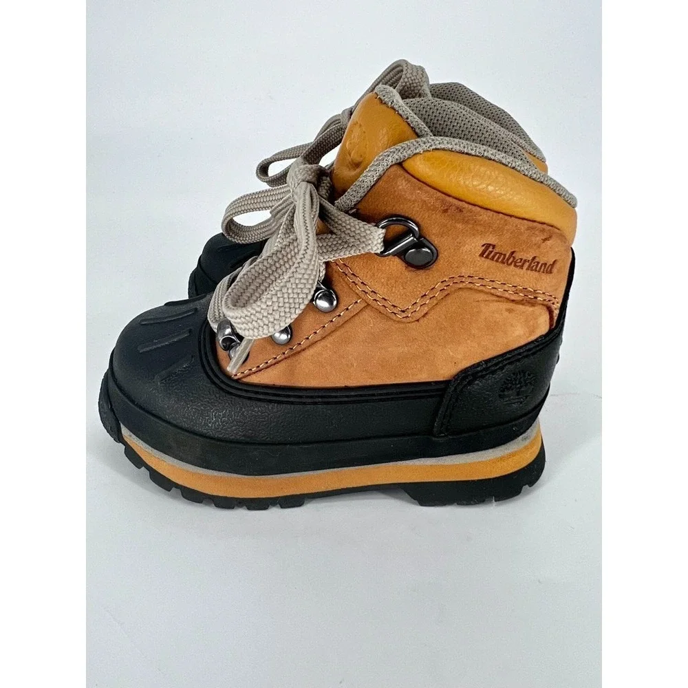 Timberland Size 7 Toddlers‎ Euro Hiker Shell Toe Hiking Boots Wheat/Black